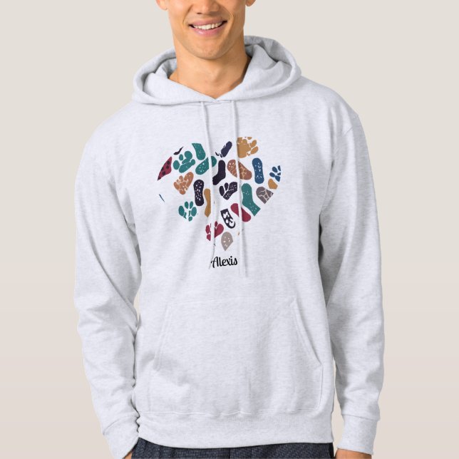 Personalized Retro Minimalist Sole Marks Hoodie (Front)