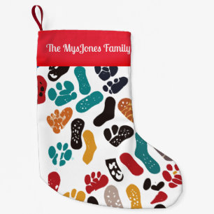 Personalized Retro Minimalist Sole Marks Small Christmas Stocking