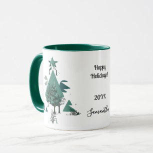 Personalized Retro Minimalist Trees and Shapes  Mug