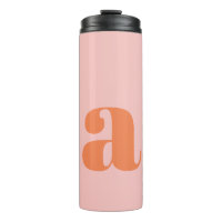 Personalized Retro Monogram Bridesmaid Pink Orange
