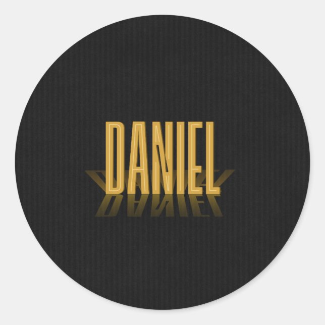 Personalized Retro Movie Poster Daniel Gold Classic Round Sticker (Front)