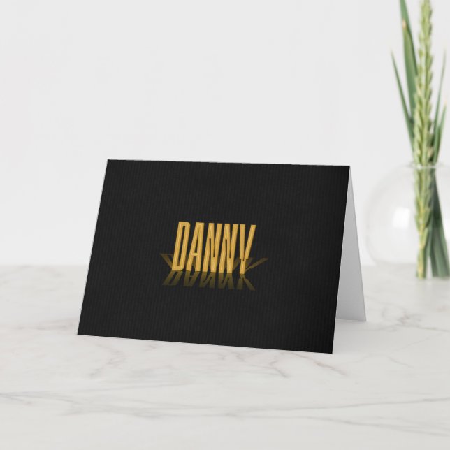 Personalized Retro Movie Poster Danny Gold Holiday Card (Front)