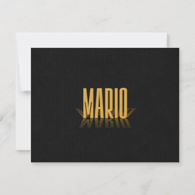 Personalized Retro Movie Poster Mario Gold Invitation (Back)