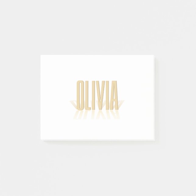Personalized Retro Movie Poster Olivia Gold Post-it Notes (Front)