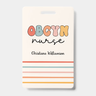 Personalized Retro OBGYN Nurse Badge