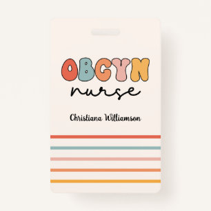 Personalized Retro OBGYN Nurse Badge