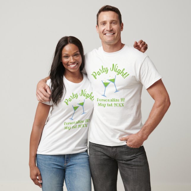 Personalized Retro Party Drinks T-Shirt (Unisex)
