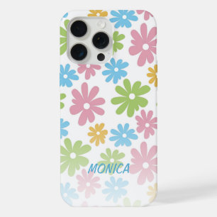 Personalized Retro Pastel Floral Art Pattern iPhone 15 Pro Max Case