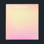 Personalized Retro Pastel Peach Pink Gradient Notepad<br><div class="desc">Personalized Retro Pastel Peach Pink Gradient Notepad</div>