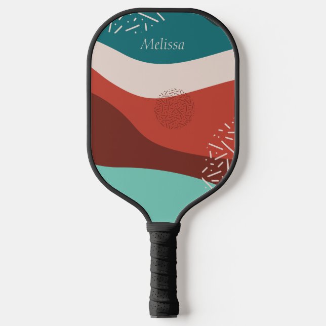 Personalized Retro Pattern Pickleball Paddle (Front)