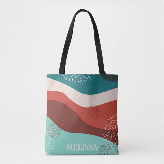 Personalized Retro Pattern Tote Bag (Front)