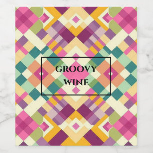personalized retro pattern wine labels