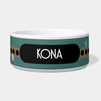 Personalized Retro Pet Bowl: Stylish and Vibrant