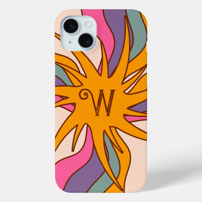 Personalized Retro Pink, Blue, Gold, Brown Case-Mate iPhone Case (Back)