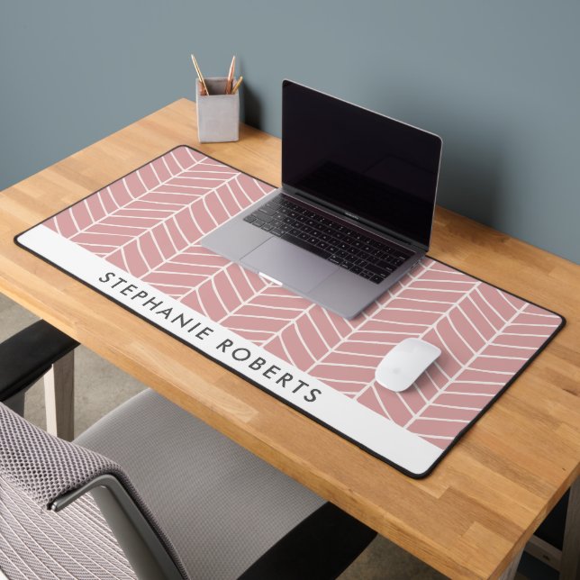 Personalized Retro Pink Desk Mat (Office 2)