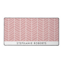 Personalized Retro Pink Desk Mat