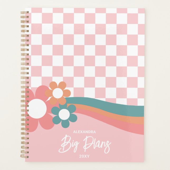 Personalized Retro Pink Planner (Front)