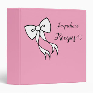 Personalized Retro Pink Recipe Binder