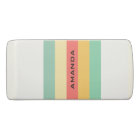 Personalized Retro Pink Yellow Green Blue Stripes
