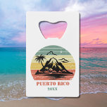 Personalized Retro Puerto Rico  Credit Card Bottle Opener<br><div class="desc">Cute retro tropical design makes a great travel gift and souvenir.

Customization: Personalize the place and year.</div>