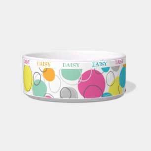 Personalized Retro Rainbow Circles Bowl