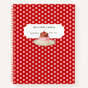 Personalized Retro Recipe Cookbook Notebook