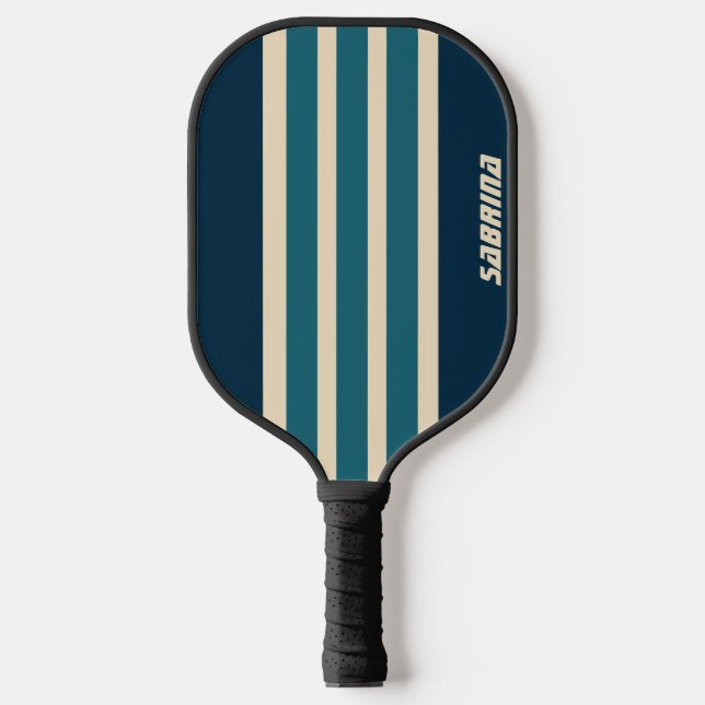 Personalized Retro Red White & Blue Pickleball Paddle (Front)