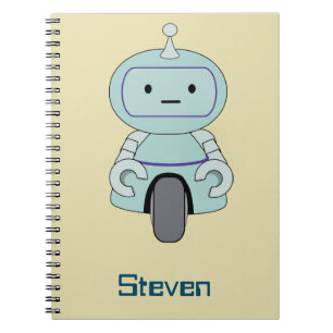Personalized Retro Robot Illustration Notebook