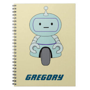 Personalized Retro Robot Illustration Notebook