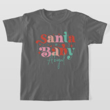 Personalized Retro Santa Baby Tshirt