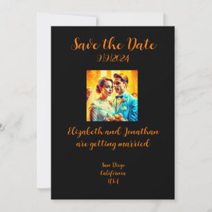 Personalized Retro Save the Date Wedding Card