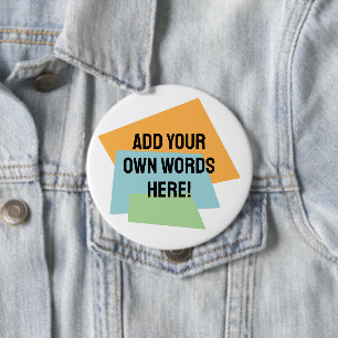Personalized Retro Shapes 4 Inch Round Button