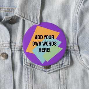 Personalized Retro Shapes 4 Inch Round Button