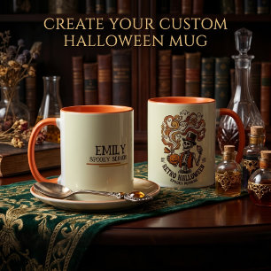 Personalized Retro Skeleton Spooky Potion Mug