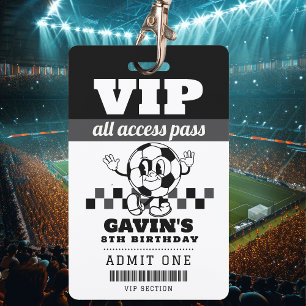 Personalized Retro Soccer Birthday Party Favour MV Badge