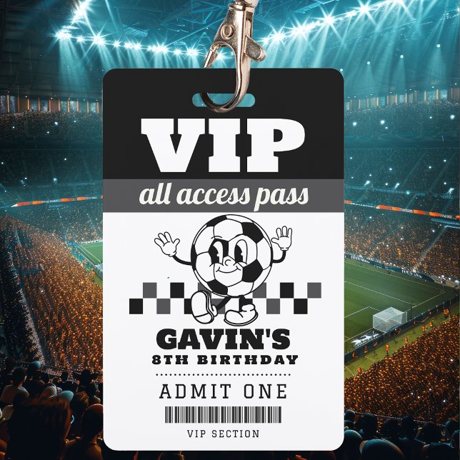 Personalized Retro Soccer Birthday Party Favour MV Badge (Creator Uploaded)