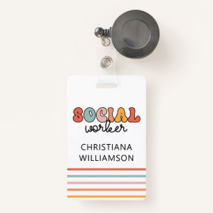 Personalized Retro Social Worker Badge