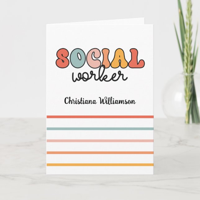 Personalized Retro Social Worker Card (Front)