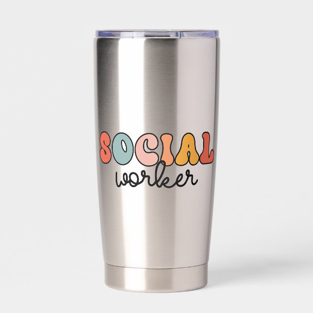 Personalized Retro Social Worker Insulated Tumbler (Front)