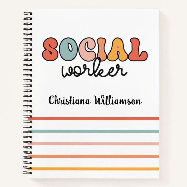 Personalized Retro Social Worker Notebook (Front)