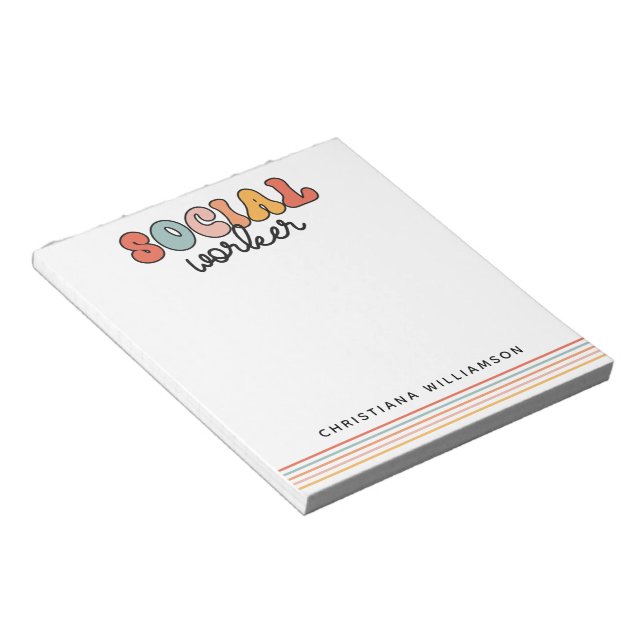 Personalized Retro Social Worker Notepad (Angled)
