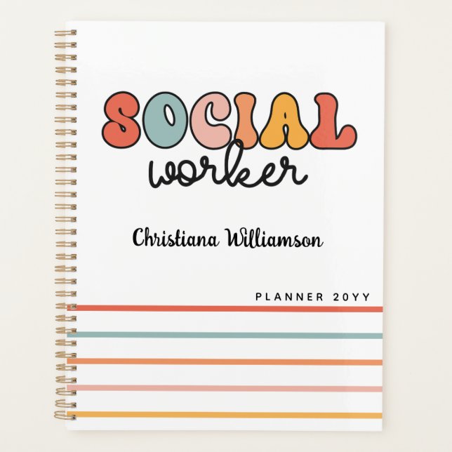 Personalized Retro Social Worker Planner (Front)