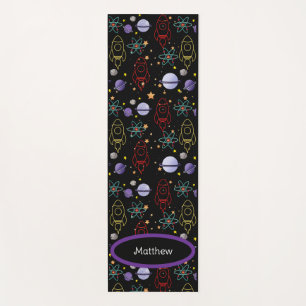 Personalized Retro Space Exercise Yoga Mat