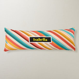 Personalized Retro Striped Body Pillow Colourful