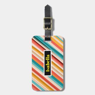 Personalized Retro Striped Double-Sided Luggage Tag