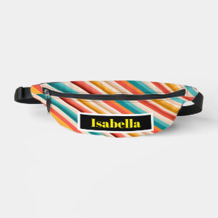 Personalized Retro Striped Fanny Pack Colourful