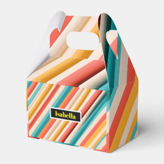 Personalized Retro Striped Favour Box | Colourful