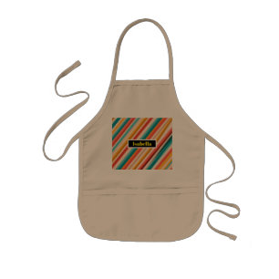 Personalized Retro Striped Kids’ Apron   Colourful