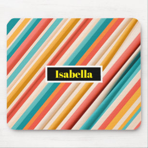 Personalized Retro Striped Mousepad Colourful