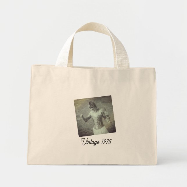 Personalized Retro Style with Custom Year & Text Mini Tote Bag (Front)